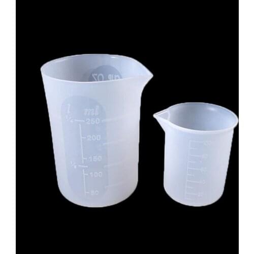Aouke Large Measuring Cup 250ml Silicone Mold DIY Production tool with Graduated 250ml Measuring Cup Washable Silicone Mold