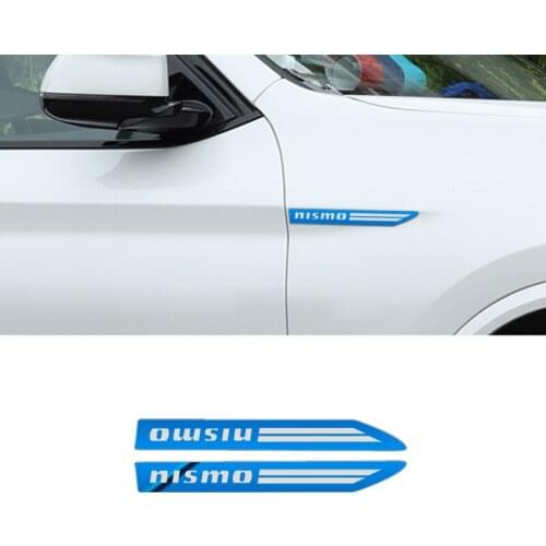 Car Styling 2pcs Side Wing Badge Emblem Fender Sport Car Sticker for Nissan Nismo X-trail Almera Qashqai Tiida Accessories