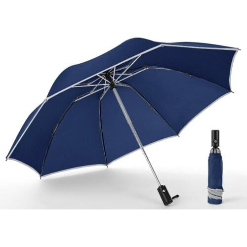 Big 105cm Creative Automatic Car Reverse Umbrella Edging Reflective 3 Folding Business Umbrella Sunny and Rainy Umbrella