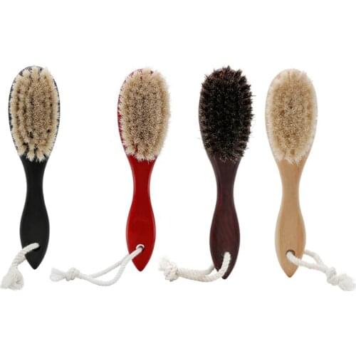 Beard Horse Bristle Brush Wooden Handle Clippings Sweeping Soft Moisturize Mustache Hair Styling Brush Facial Grooming Comb