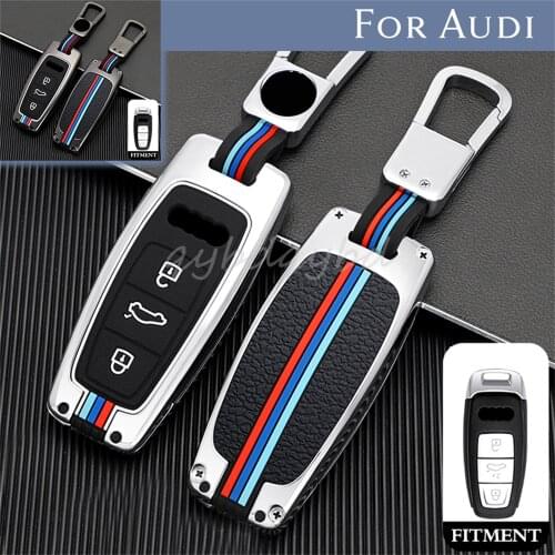 Zinc Alloy Remote Start Car Key Cover Case Protector Holder Auto Accessories Shell For Audi A6L A7 A8 Q8 Etron C8 D5 2019 2020
