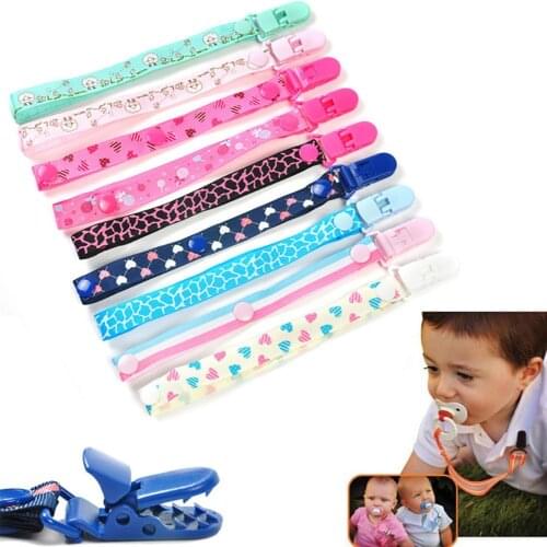 Baby Anti-lost Dummy Pacifier Soother Chain Clip Holder Cartoon Strap Lanyard attach to clothing baby bibs easier