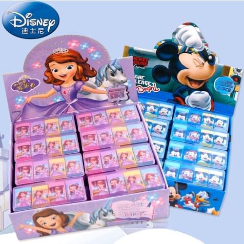 40pcs Disney Mickey Sophia Eraser Cartoon Cute Color Eraser Student School Supplies Gift Prize