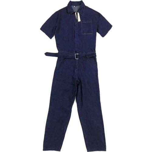 2021 new fashion bib pants with the same style trend denim overalls overalls overalls loose wide-leg pants hip-hop long sleeves
