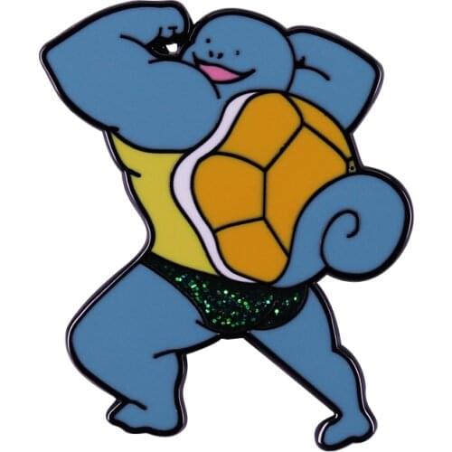 Turtle Wrestler Enamel Pin Wrestling Brooch Ninja Badge Cute Film Character Badge Jewelry