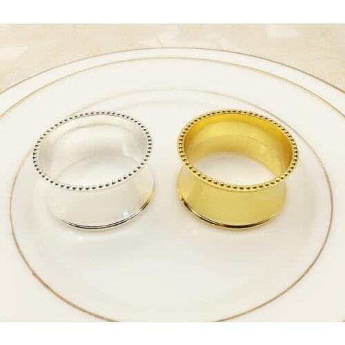 Hot Sale Gold Silver Napkin Rings Shiny Metal Napkin Rings for Hotel Wedding Banquet Table Decoration