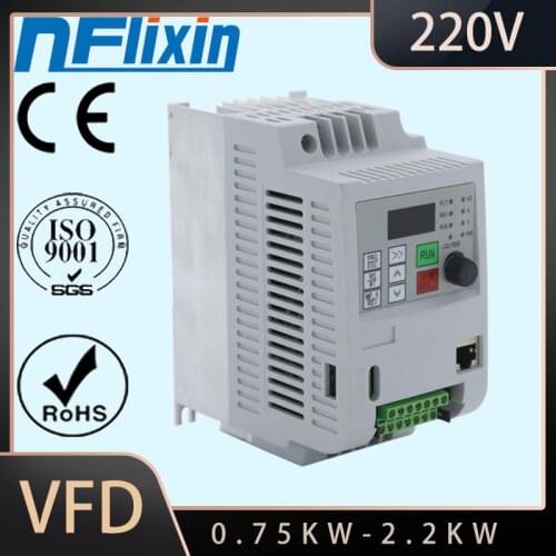 NFlixin-9100 VFD 0.75KW inverter 220V AC Frequency Inverter 1 phase input 3 phase 220 V output