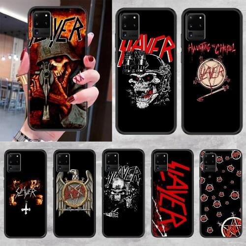 Slayer Heavy Metal Rock Phone case For Samsung Galaxy Note 4 8 9 10 20 S8 S9 S10 S10E S20 Plus UITRA Ultra black tpu cell cover