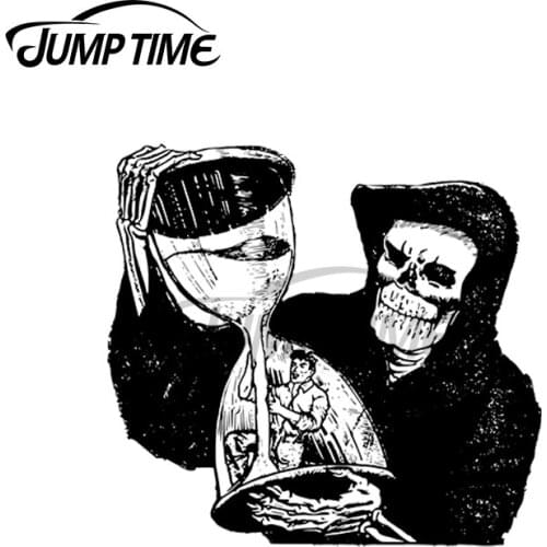 JumpTime 13 x 6.8cm Grim Reaper Death is Waiting Decal Scratch-Proof Windows Laptop Car Stickers RV Motorcycle Car Assessoires