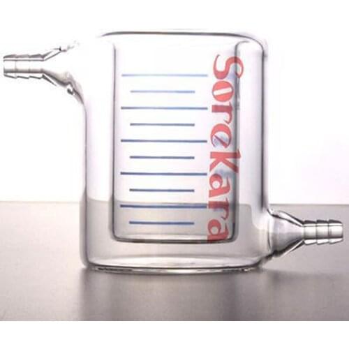 50ml Laboratory Jacketed Borosilicate Glass Beaker Double Layer Beaker for Photocatalytic Experiment