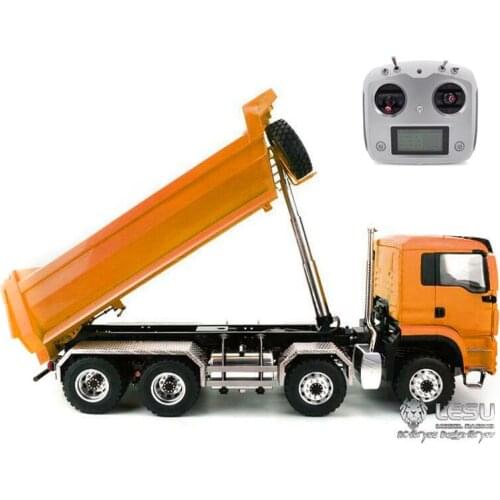1/14 Scale LESU 8*8 Hydraulic Model RC Dumper Tipper Truck MAN Model With Painting Radio Sound ESC THZH0352-SMT5