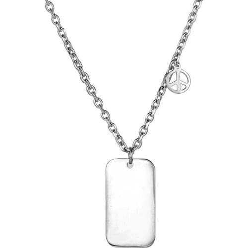 NANDESI Stainless Steel Custom Personalized Necklace Photo Name Free Engrave Necklaces For Women Men Valentines Gift