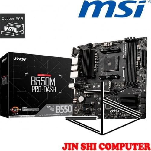 NEW MSI B550M PRO-DASH Support for 3rd Gen AMD Ryzen SOCKET AM4 SuppoM.2rts DDR4 Memory, up to 4400(OC) MHz PCIe 4.0, M.2