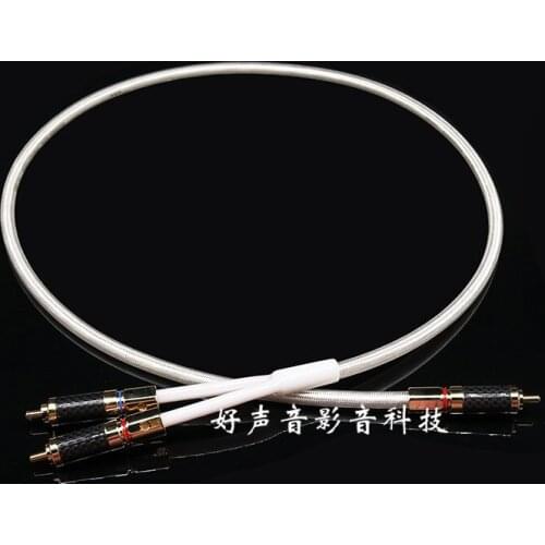 NEW British QED silver plated 3.5mm turn one point two double lotus line 1 to 2RCA computer audio cable