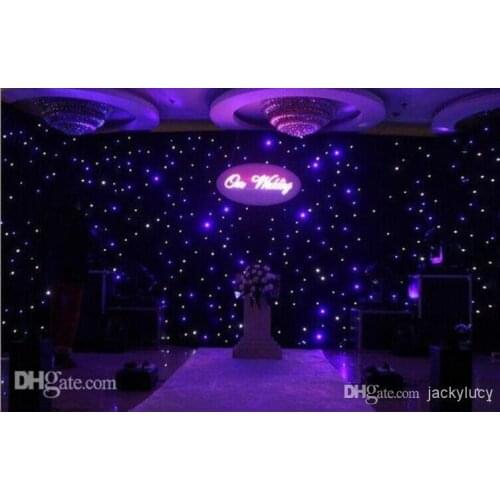 Luxury Blue-White Color LED Star Curtain Wedding Stage Backdrop Cloth With DMX512 Controller For Wedding Decoration Supplies