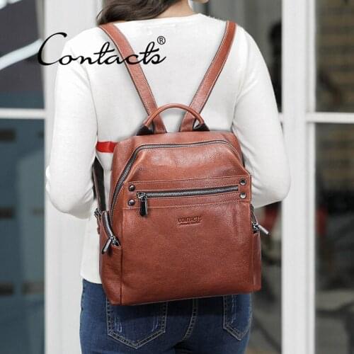 Genuine Leather Backpacks High Quality Female Vintage Backpack For Girls School Bag Travel Bagpack Ladies Sac A Dos Back Pack