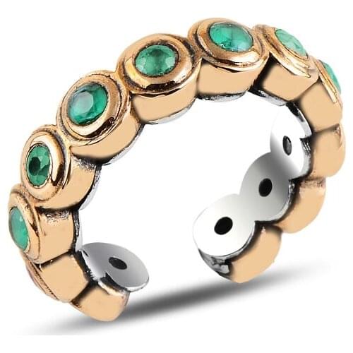 Silver 925 Sterling Authentic Zircon Cubic Zirconia Adjustable Tall Ring