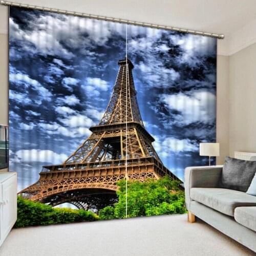 Tower construction 3d Curtains Photo Printing custom Blackout Curtains For Living Room Hotel Drapes 3D Curtain window blinds