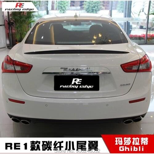 For Maserati Ghibli 2014-2017 Carbon Spoiler Wing Trunk Lip Boot Cover Car Styling