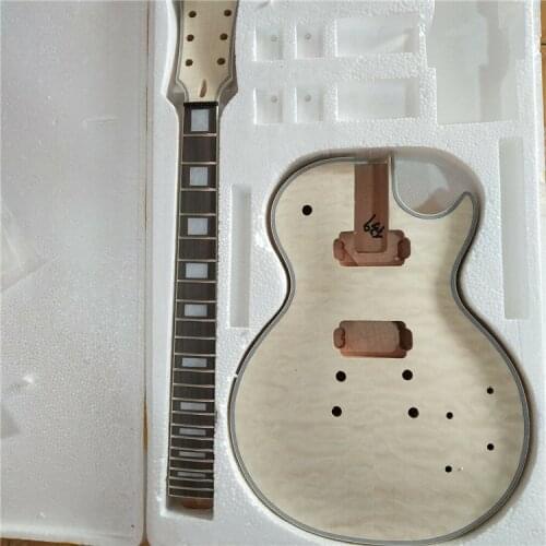 New DIY 1 set unfinished electric guitar kit mahogany body and guitar neck