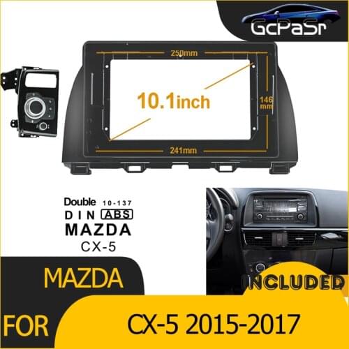 2-1Din Car Radio Player DVD Frame Audio Fitting Adaptor Dash Trim Kits Facia Panel 9 inch For Mazda CX-5 2015-2017 Double Din