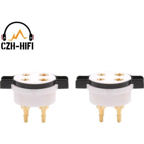 2PCS 4pin High End PTFE TUBE SOCKET Valve Base for 300B 2A3 45 71A 50 101D Vintage Audio Amplifier DIY HiFi Good Quality