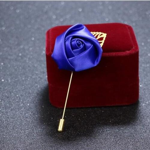 2018 Fashion 100Pcs Best Man Male Suits Gold Leaves Roses Brooches Corsage Collar Flowers Long Needle Handmade Lapel Pin Brooch