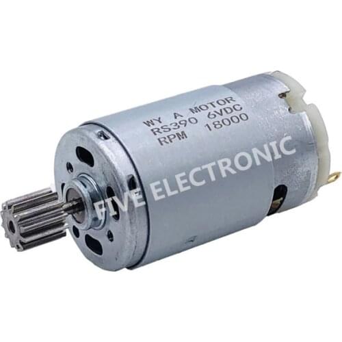 6V12V RS390 DC Motor with 12Teeth-Metal-Gear High Speed Large Torque for Baby Electric Motorcycle