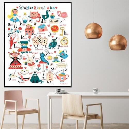 Abstract Villain Animal Letters Wall Art Canvas Painting Nordic Posters and Prints Wall Pictures for Living Home Decoration