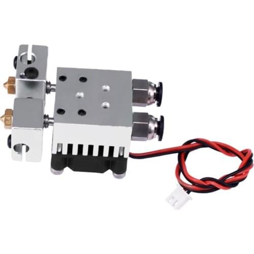 3D Printer Accessories E3D-V6 Dual-Head Mixed Color Extrusion Cooling Kit, Dual-Jet Extrusion with Cooling Fan