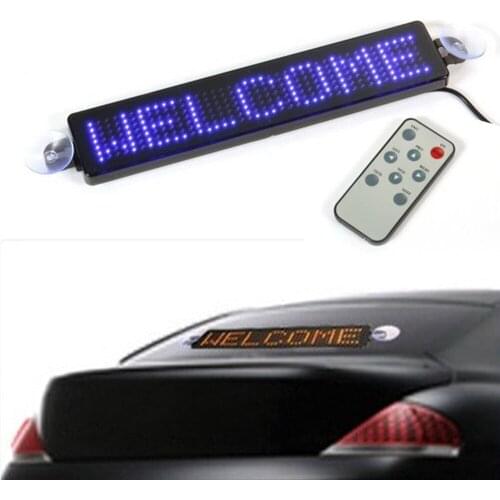 12V Car LED Programmable Sign Moving Scrolling Message Lamp Holder Car Display Board Screen