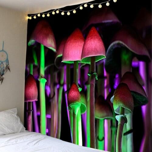 Colorful Mushroom Tapestry Tapestry Tapestry Family Dormitory Decoration Living Room Bedroom Decoration Picnic Mat