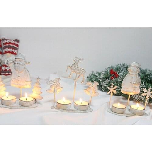 Hot-Plated Wrought Iron Candle Holders Glass Candlesticks Ornaments Retro Wedding Props Creative Candle Holders New