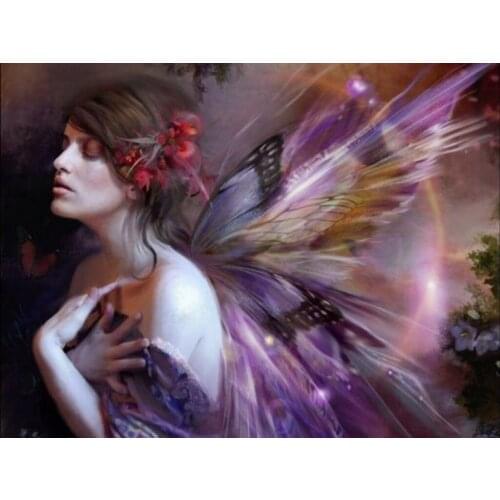 JMINE Div 5D Fairy tale fairytale Butterfly Goddess girl Full Diamond Painting kits art Portrait 3D paint by diamonds