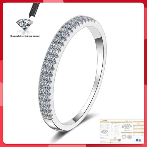 Classic 100% 925 Sterling Silver 0.23CT Created Moissanite Gemstone Wedding Engagement Ring Fine Jewelry Wholesale