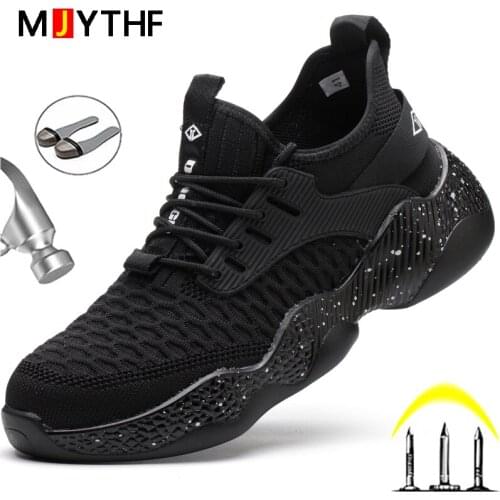 Fashion Work Sneakers Indestructible Safety Shoes Men Boots Lightweight Work Shoes Anti-smash Steel Toe Shoes Male Dropshipping