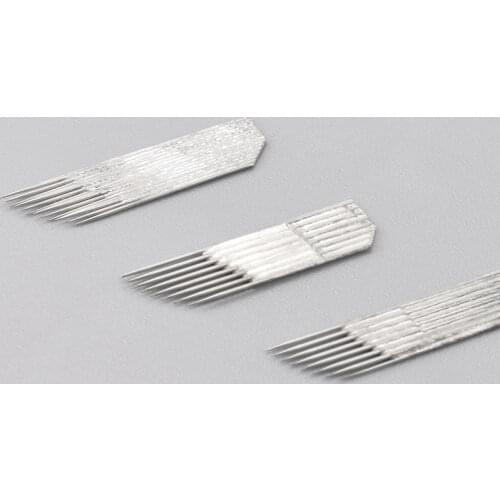50 pcs Permanent Makeup Eyebrow Tatoo Blade Microblading Needles For 3D Embroidery Manual Tattoo