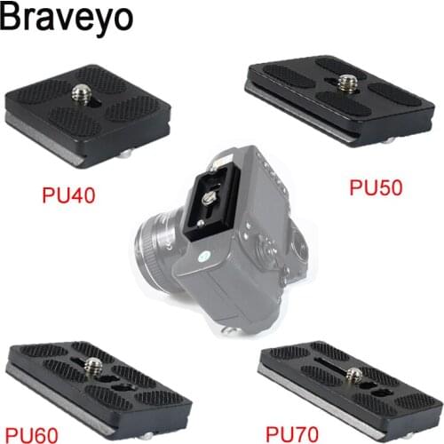 PU Camera Mini Portable Quick Release Plate Long 40 50 60 70mm Tripod Monopod Ballhead Mount Adapter For Arca Swiss Cilp Dslr