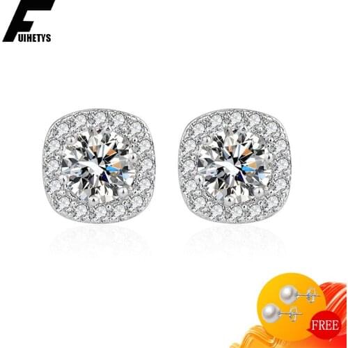 Bali Jelry Fashion Charm Earrings 925 Silver Jewelry AAA Zircon Gemstones Stud Earring Accessories for Women Wedding Engagement