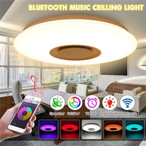 Music Ceiling Light with Bluetooth Speaker Smart APP and Remote Control High Sound Quality Speaker Dimmable Modern Flush Lamp