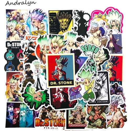 10/50Pcs Dr.Stone Anime Stickers Japanese Anime For Mobile Phone Laptop Luggage Skateboard Decal Sticker