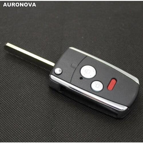 AURONOVA New Upgrade Folding Key Shell for HONDA Sports Car 2+1 Panic Buttons Remote Car Key Case