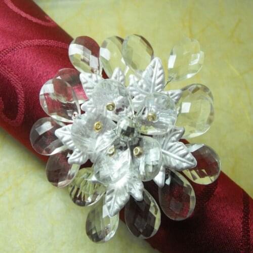 Clear flower napkin ring , acrylic napkin holder