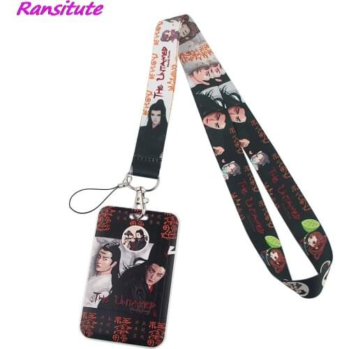 Ransitute R1722 Figure Lanyard Card ID Holder Car KeyChain ID Card Pass Gym Mobile Phone Badge Kids Key Ring Holder Jewelry