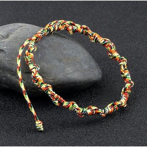 Multi Color Tibetan String Bracelets & Bangles for Women Men Handmade Lucky Tibetan Buddhist Thread Rope Bracelet Ethnic Jewelry