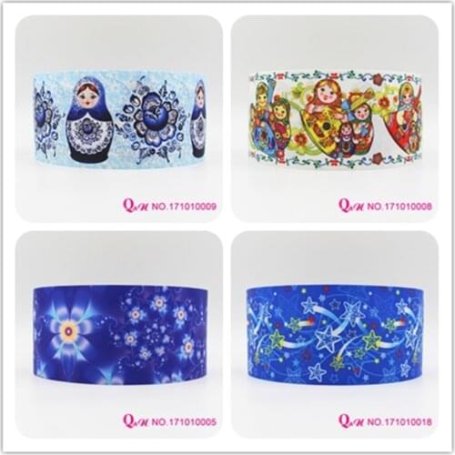 Q&N ribbon 16mm 22mm 25mm 38mm 50mm 75mm star cartoon printed grosgrain ribbon webbing 50yards/roll for hair tie free shipping