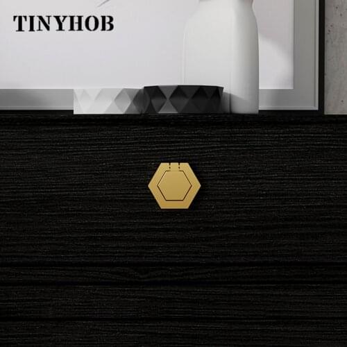 Anti-collision Knob and Handle Gold Invisible Door Pulls with Ring Childrens Cabinet Drawer Knob Solid Brass Furniture Hardware