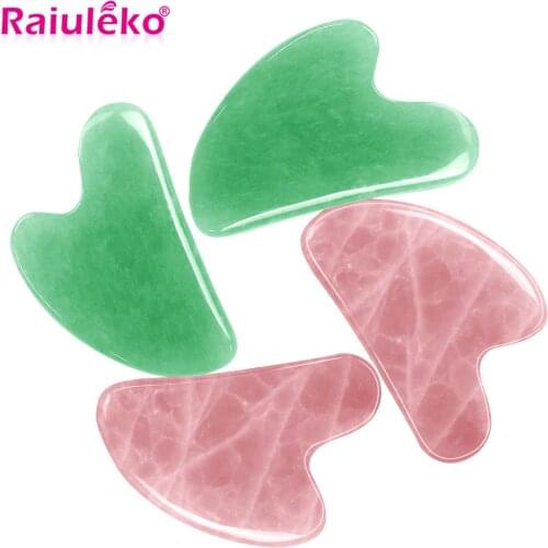 Gua Sha Scraper Board Natural Jade Massage Rose Quartz Jade Guasha Stone Skin Lifting Wrinkle Remover For Face Neck Beauty Care