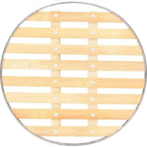 Light Yellow Non-Stick Bamboo Steamer Rice Meat Vegetable Steam Basket Rack With Metal Edge Making Bread And Buns Utensils