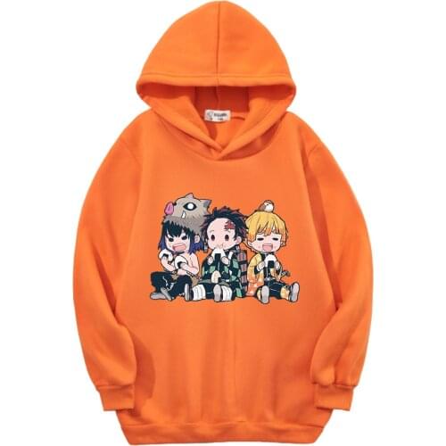 Demon Slayer Blade Hoodie Printed Cotton Long-sleeved Sweatshirt for Boys and Girls In Spring and Autumn Boutique Kids Clothing